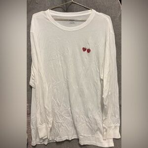 VS PINK long sleeve white shirt with strawberries Large